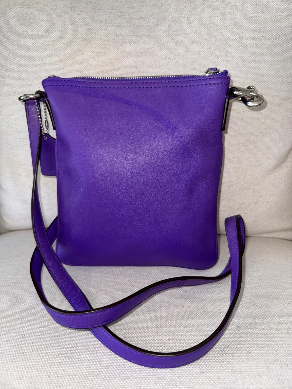 Coach Legacy Swingpack Purple Leather Crossbody Sling Bag Shoulder Purse - Picture 3 of 12